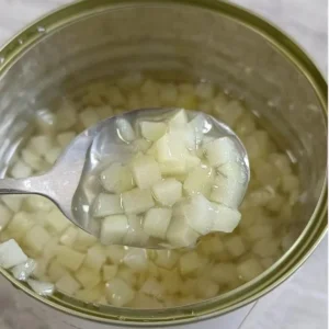 850g Easy Open Lid Canned White Peach Dice in Syrup 4*4mm 5*5mm 10*10mm