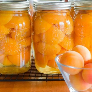Canned Apricot in Glass Jar