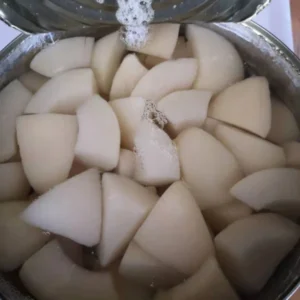 Canned White Peach Wedge Dice in Syrup